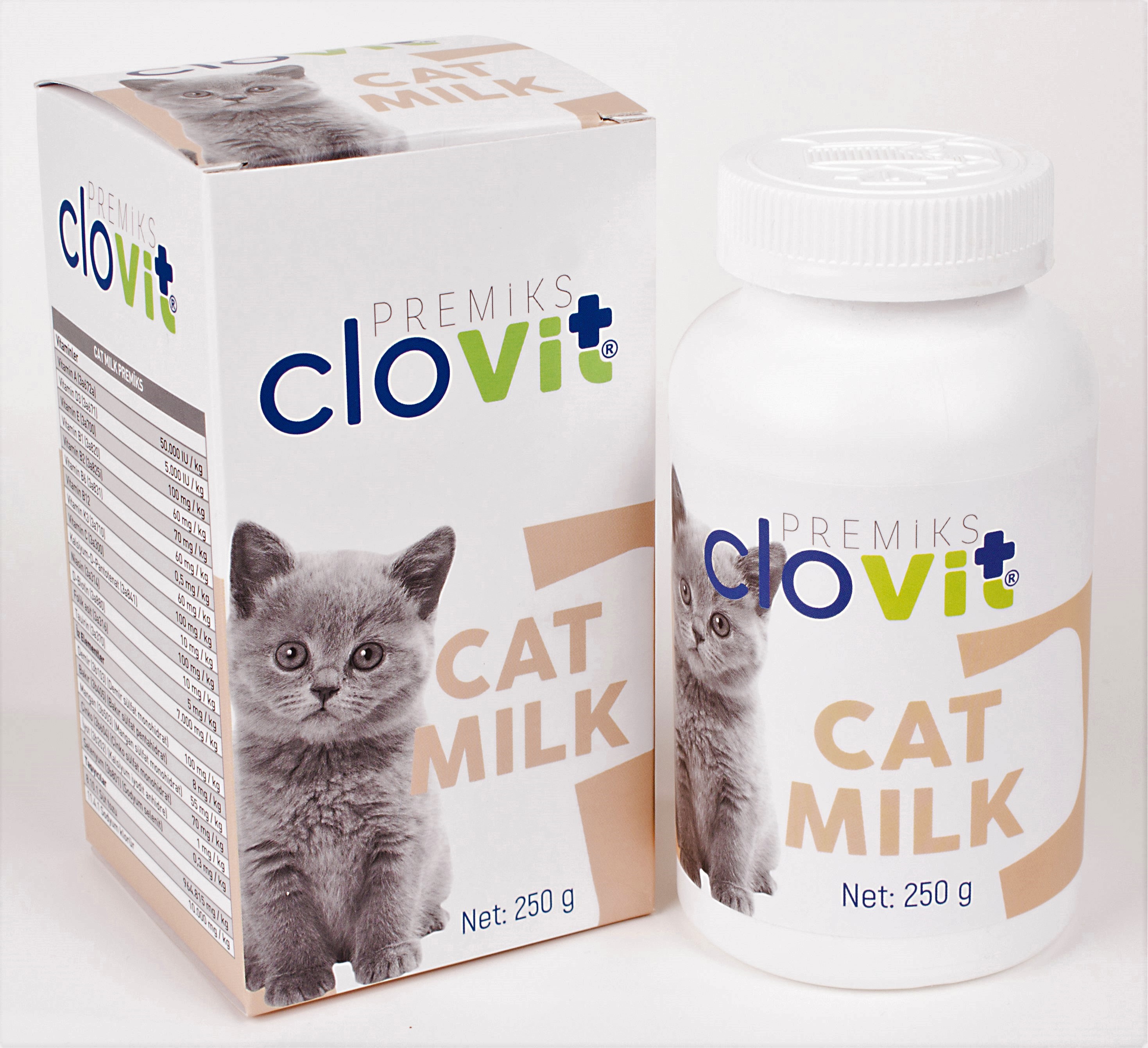 Clovit Kedi Milk; yavru kediler için taurin içeren deng